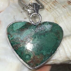 SALE * Chrysocolla Heart handcrafted pendant